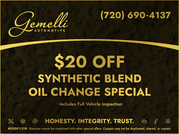 Twenty Dollars Off Synthetic Blend Oil Change Special